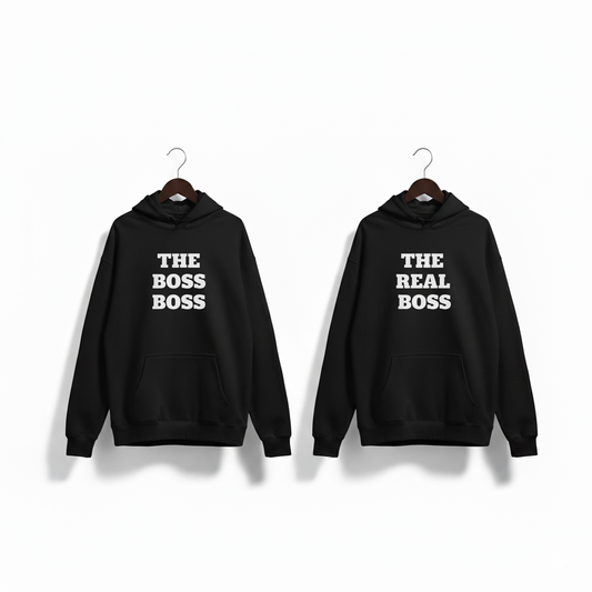 The Boss & The Real Boss - Couple Matching Hoodies